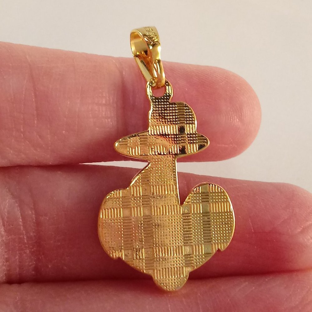 18K Yellow Gold Filled Boat Anchor Diamond Zircon Necklace Pendant Gorgeous Gift - Picture 4 of 7